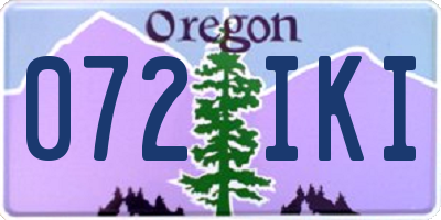 OR license plate 072IKI