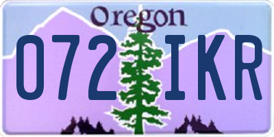 OR license plate 072IKR