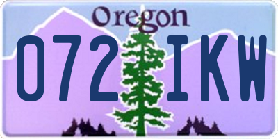 OR license plate 072IKW