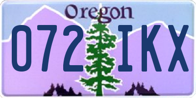 OR license plate 072IKX