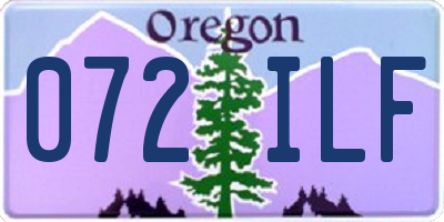 OR license plate 072ILF