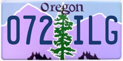 OR license plate 072ILG
