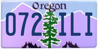 OR license plate 072ILI
