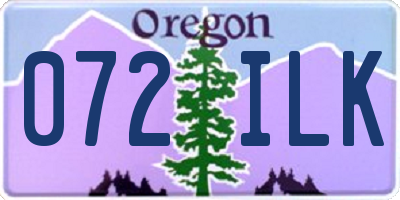 OR license plate 072ILK