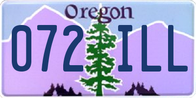 OR license plate 072ILL