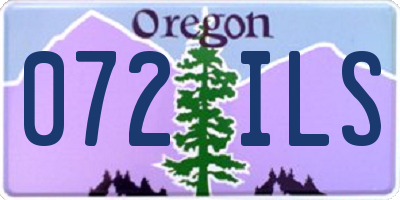 OR license plate 072ILS