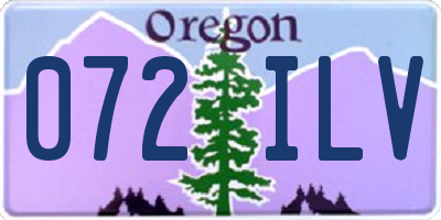 OR license plate 072ILV