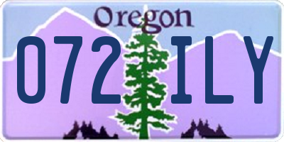 OR license plate 072ILY