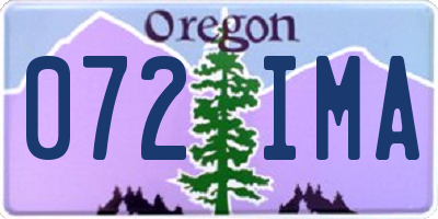 OR license plate 072IMA