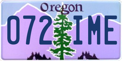 OR license plate 072IME