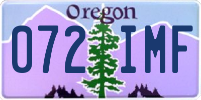 OR license plate 072IMF