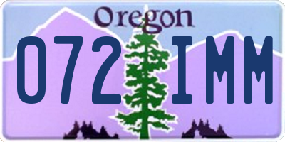 OR license plate 072IMM