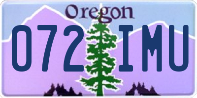 OR license plate 072IMU
