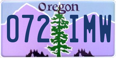 OR license plate 072IMW