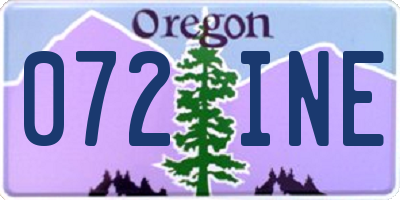 OR license plate 072INE