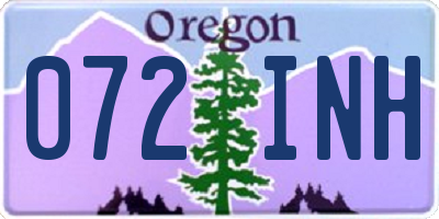 OR license plate 072INH