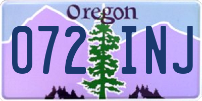 OR license plate 072INJ