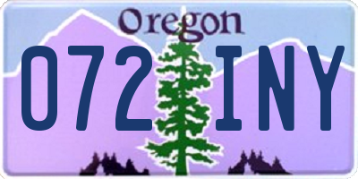 OR license plate 072INY
