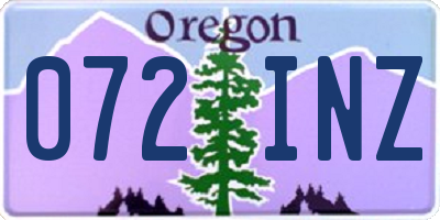 OR license plate 072INZ