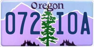 OR license plate 072IOA