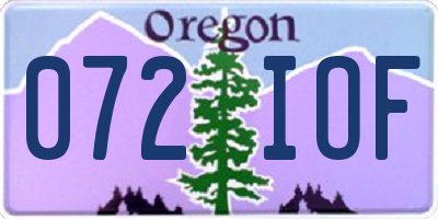OR license plate 072IOF
