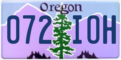 OR license plate 072IOH