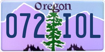 OR license plate 072IOL