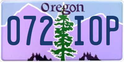 OR license plate 072IOP