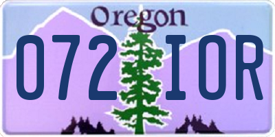 OR license plate 072IOR