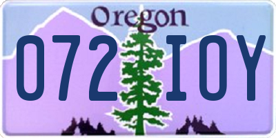 OR license plate 072IOY