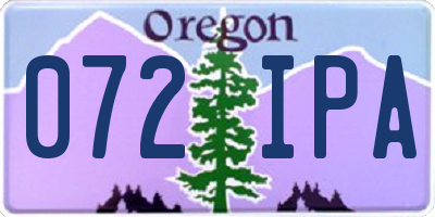 OR license plate 072IPA