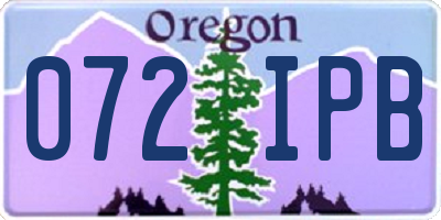 OR license plate 072IPB