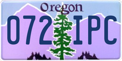OR license plate 072IPC