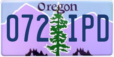 OR license plate 072IPD