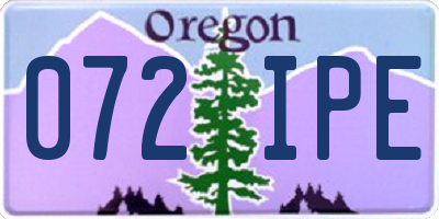 OR license plate 072IPE