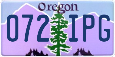 OR license plate 072IPG
