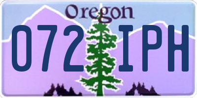 OR license plate 072IPH