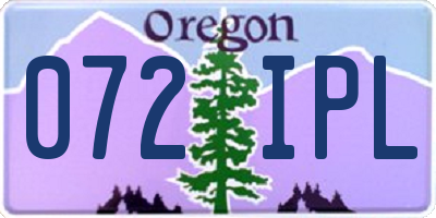 OR license plate 072IPL