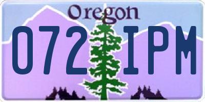 OR license plate 072IPM