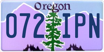 OR license plate 072IPN