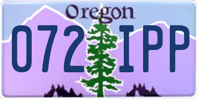 OR license plate 072IPP