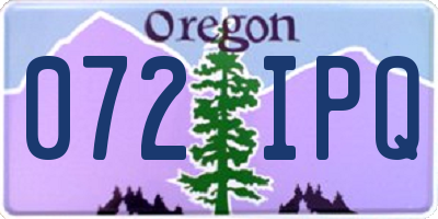 OR license plate 072IPQ