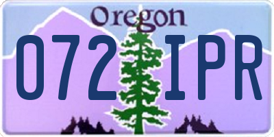 OR license plate 072IPR