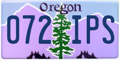 OR license plate 072IPS
