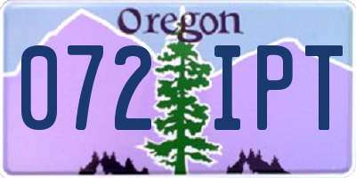 OR license plate 072IPT