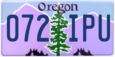 OR license plate 072IPU