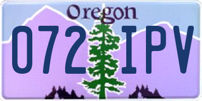 OR license plate 072IPV