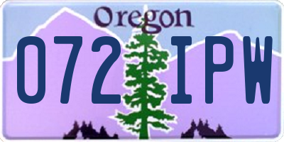 OR license plate 072IPW