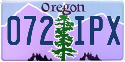 OR license plate 072IPX