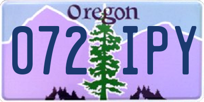 OR license plate 072IPY